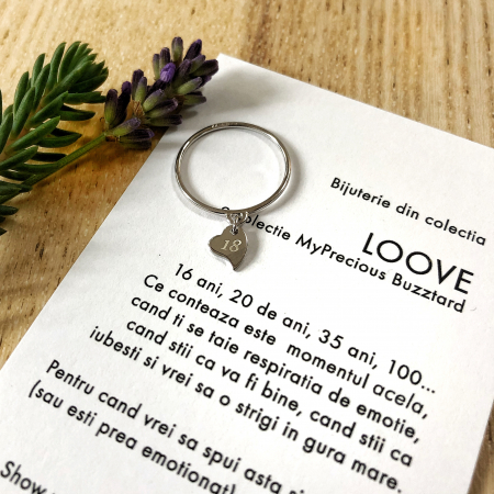 Loove - Inel LOOVE cu inima - argint 925