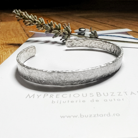 Bratari - Bratara Fire din poveste - Hammered Cuff - argint 925