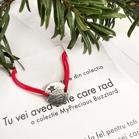 Bratari - Bratara Tu Vei Avea Stele Care Rad cu ban, stea si diamant - aur 14k