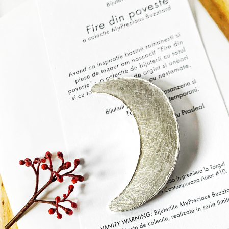 Brose - Brosa Fire din poveste - Semiluna - argint 925