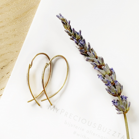 Cercei Custom Made cu oval mic - aur 14k [1]