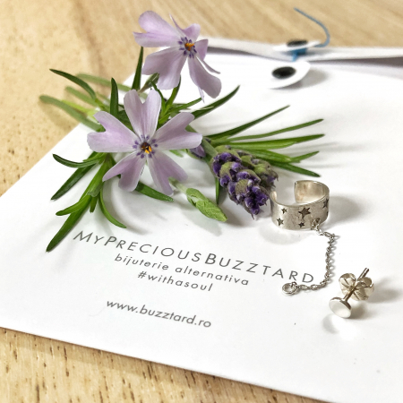 Tu vei avea stele care rad - Cercel Tu Vei Avea Stele Care Rad ear cuff cu stele - argint 925