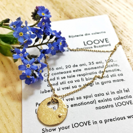 Coliere - Colier Loove - ban inima - aur 14k
