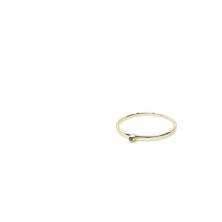 Inel Fire din poveste cu diamant natural negru 1,3 mm - aur 14k [3]