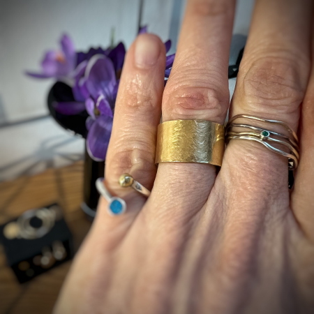 Inel Fire din poveste lat 11 mm - aur 14k [2]