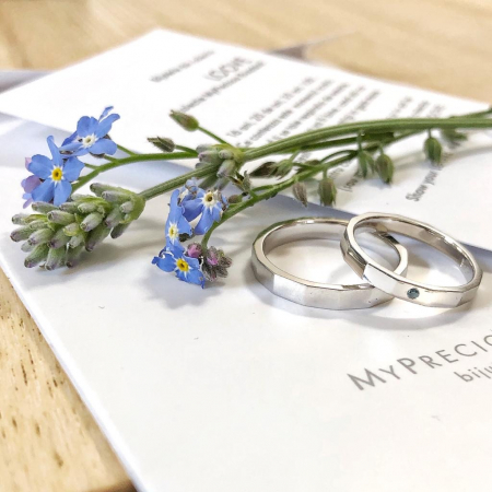 Colectii - Verighete Fire din poveste - Suprafata fatetata si diamant - aur 14k