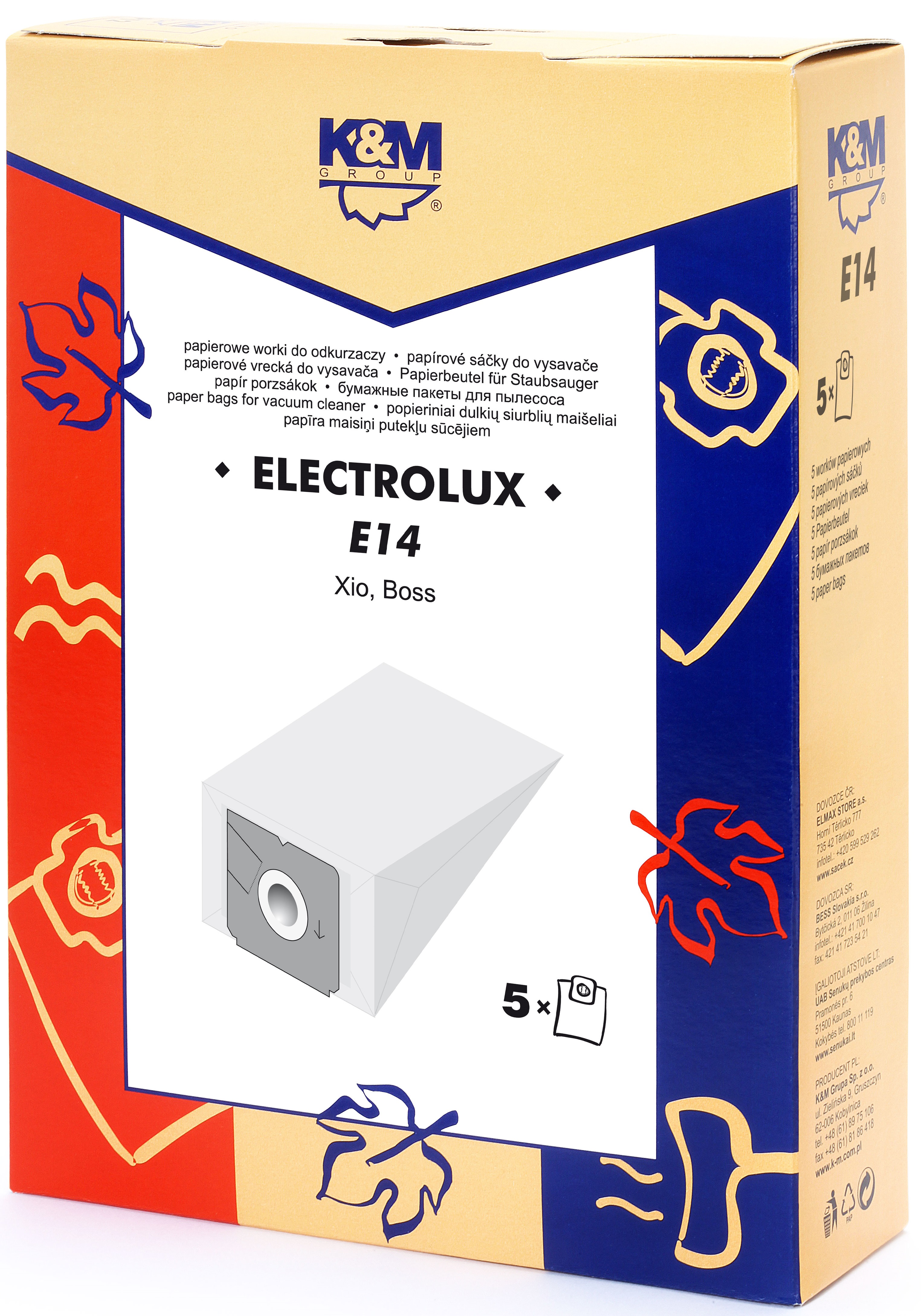 Sac aspirator Electrolux Xio, hartie, 5X saci, K&M [1]