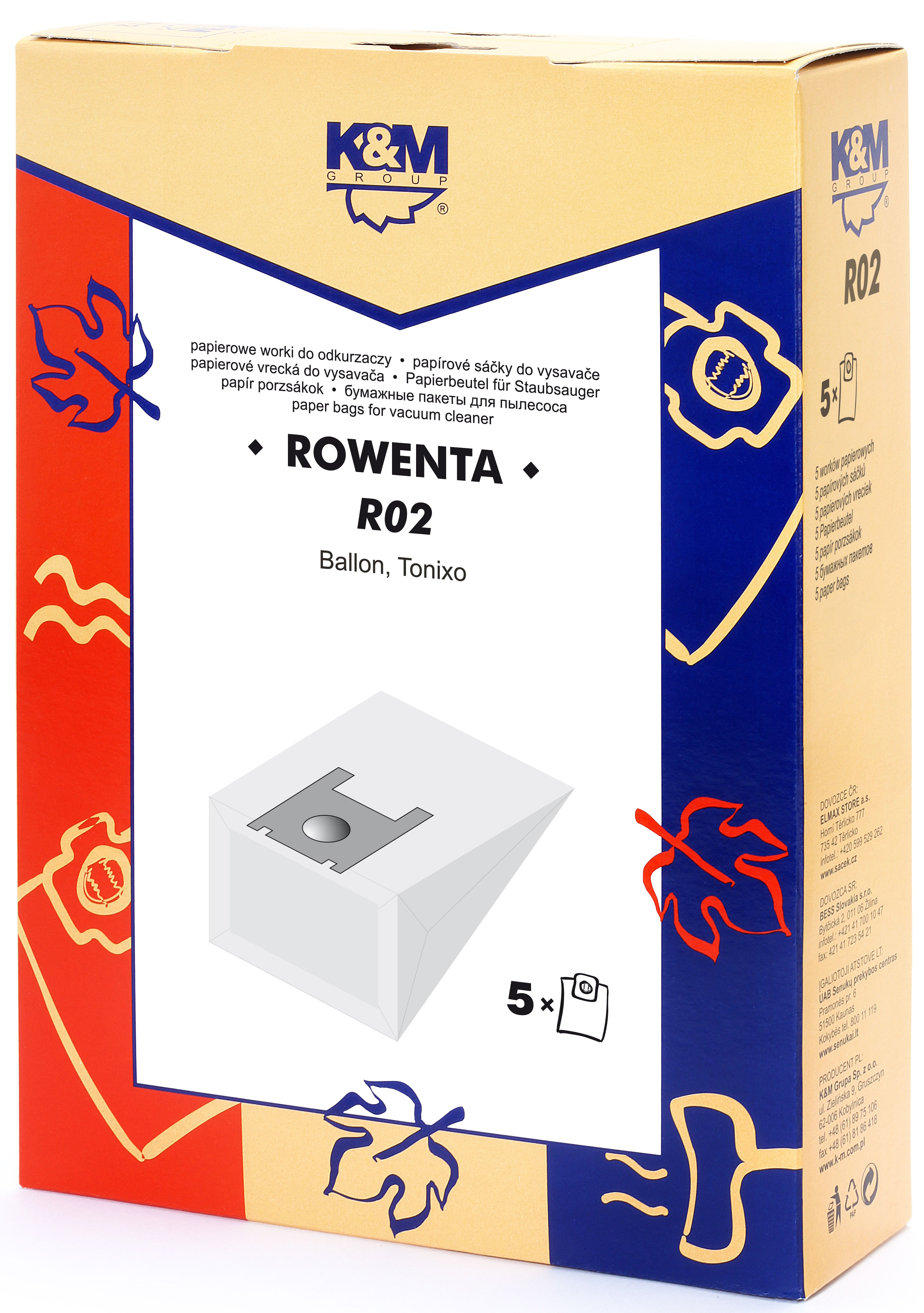 Sac aspirator Rowenta ZR455, hartie, 5X saci, K&M [1]