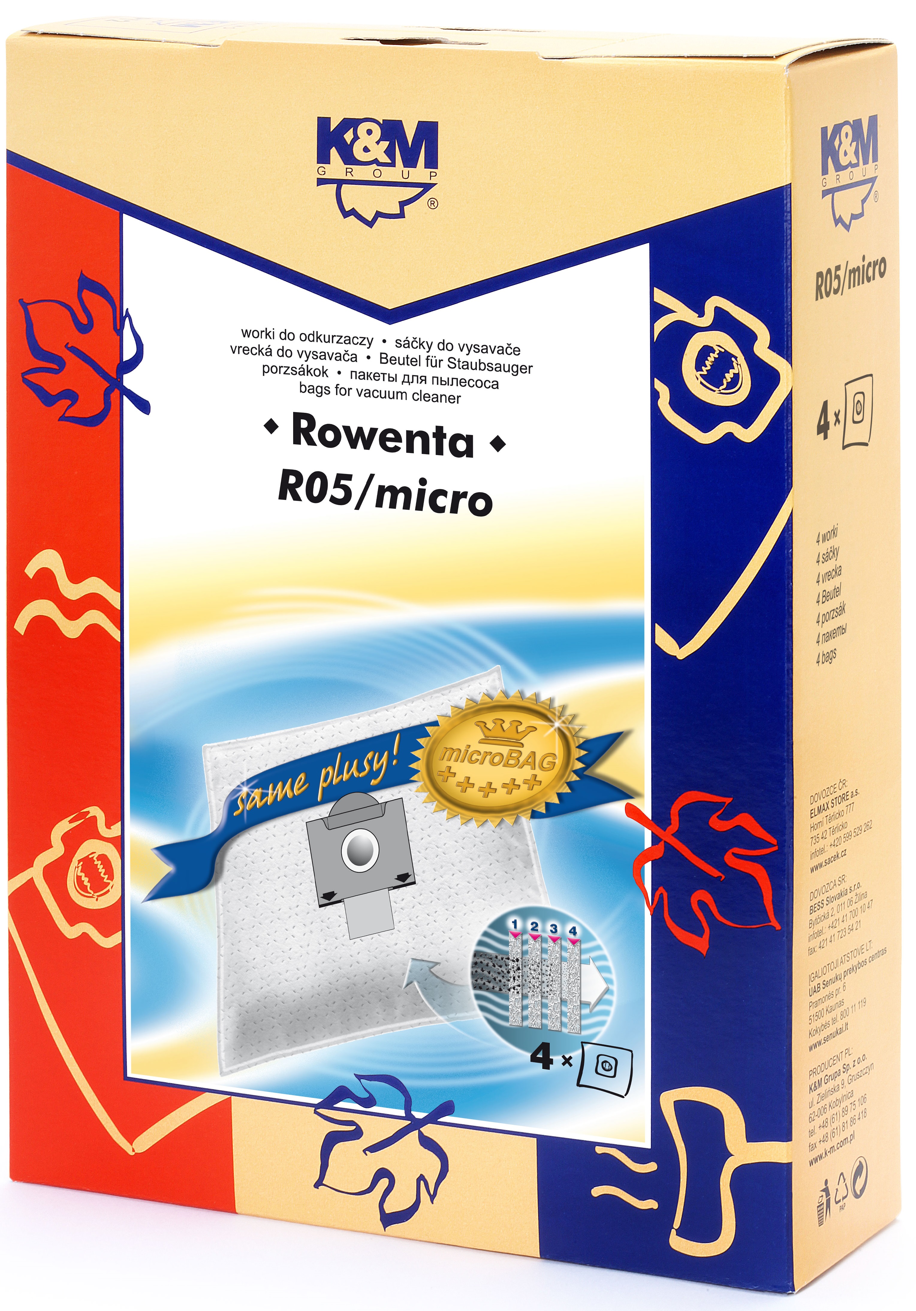 Sac aspirator Rowenta ZR76, sintetic, 4X saci, K&M [1]