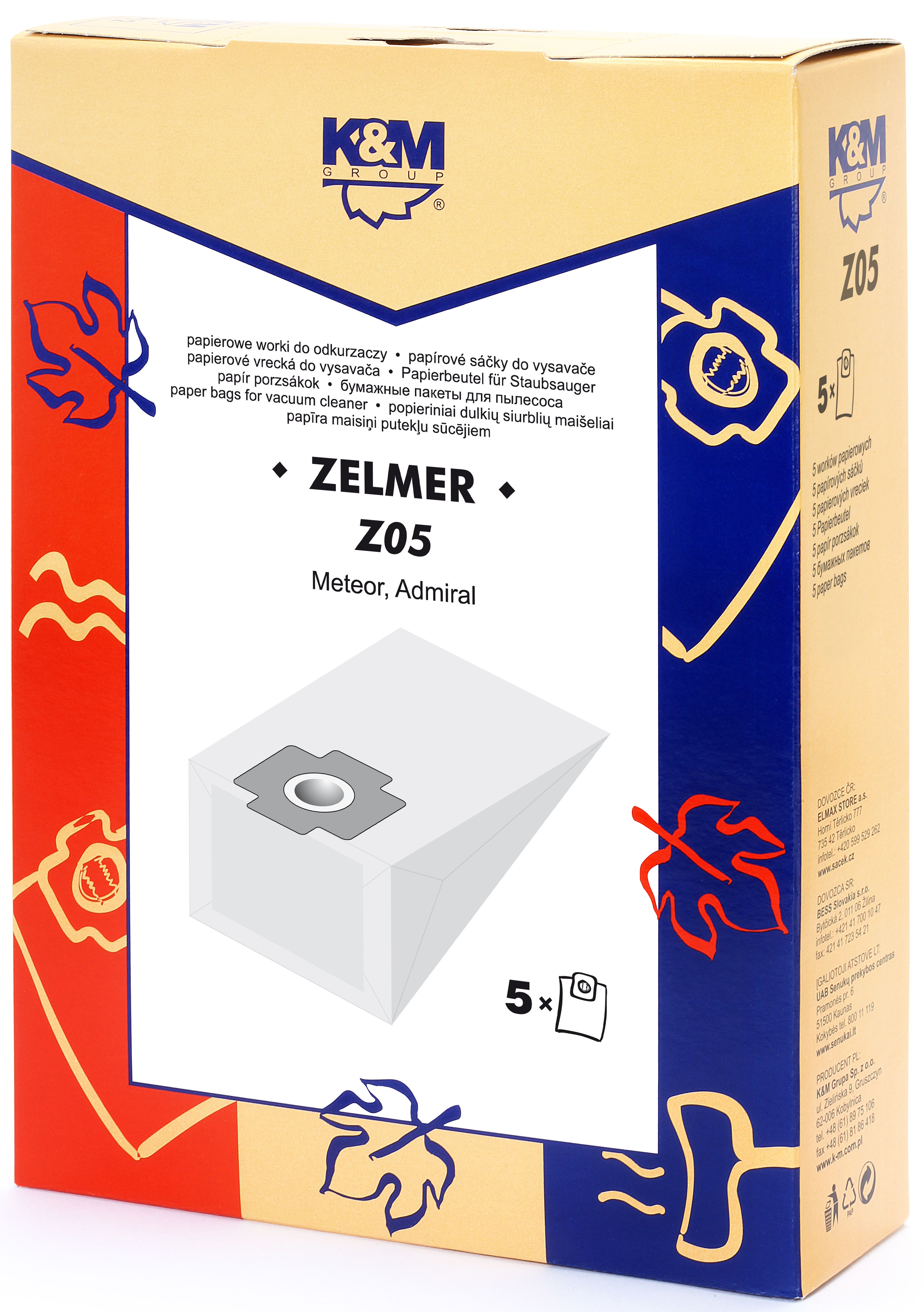 Sac aspirator Zelmer 1010, hartie, 5X saci, K&M [1]