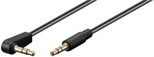 Cablu audio 3.5mm - 3.5mm 90grade contacte aurite 0.5m Goobay [1]