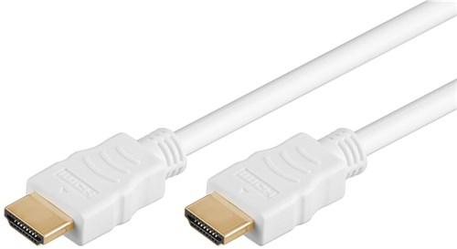 Cablu HDMI-A - HDMI-A HiSpeed cu Ethernet 2m alb Goobay [1]