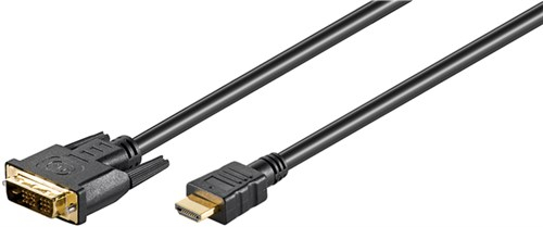 Cablu HDMI/DVI-D tata - DVI-D (18+1) tata contacte aurite 2m, Goobay [1]