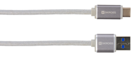 Cablu USB Steel Line Skross conector USB-C argintiu 1m [1]