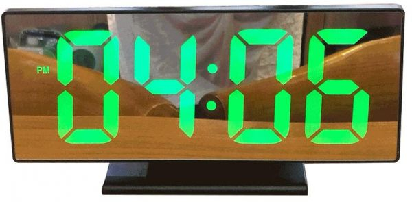 Ceas digital LED tip oglinda cu afisaj calendar, alarma, temperatura [7]