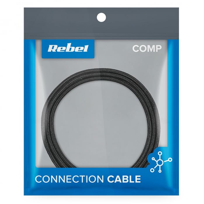 Cablu USB-USB Tip C 0.5 REBEL Negru [2]