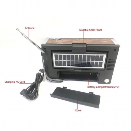 Radio portabil Solar 3 benzi, Bluetooth USB Card Funcție Lampă [2]
