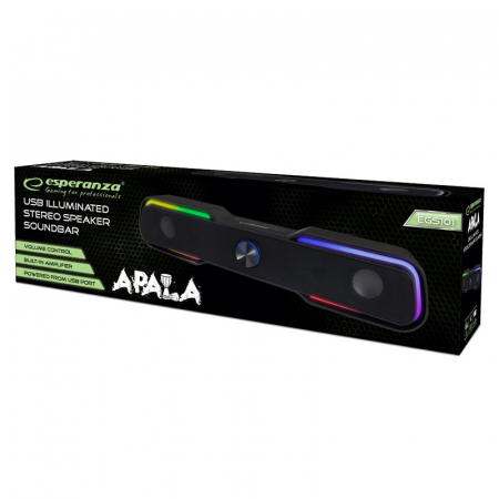 BOXE / SOUNDBAR 2.0 USB LED RAINBOW APALA ESP [3]