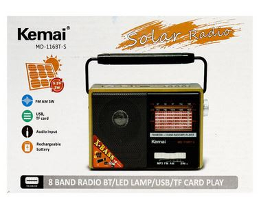 Radio portabil Solar 4 benzi, Bluetooth USB Card Functie Lampa [3]