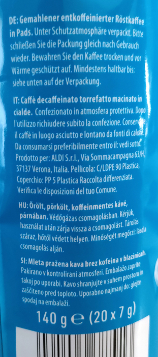 AMAROY Barissimo Decofeinizat Paduri Discuri Senseo 62mm Monodoze 20buc 140g [5]