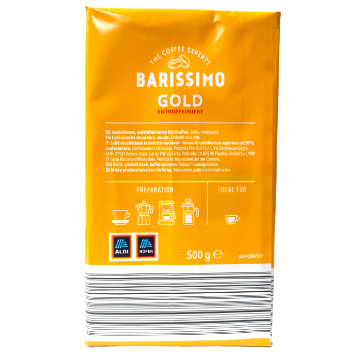 AMAROY Barissimo Gold Cafea Decofeinizata Macinata 500g [2]