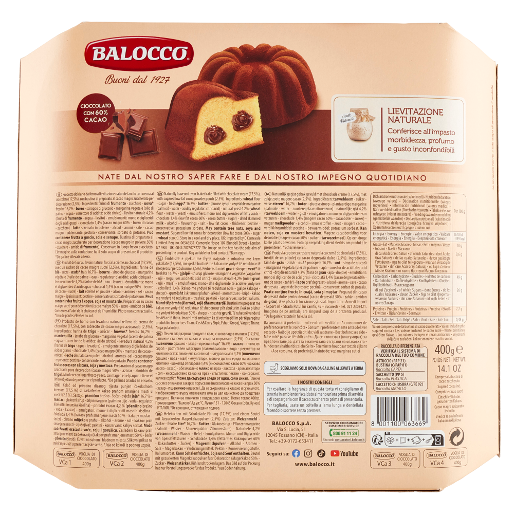 BALOCCO Cozonac Torte in Festa Cioccolato 400g [2]