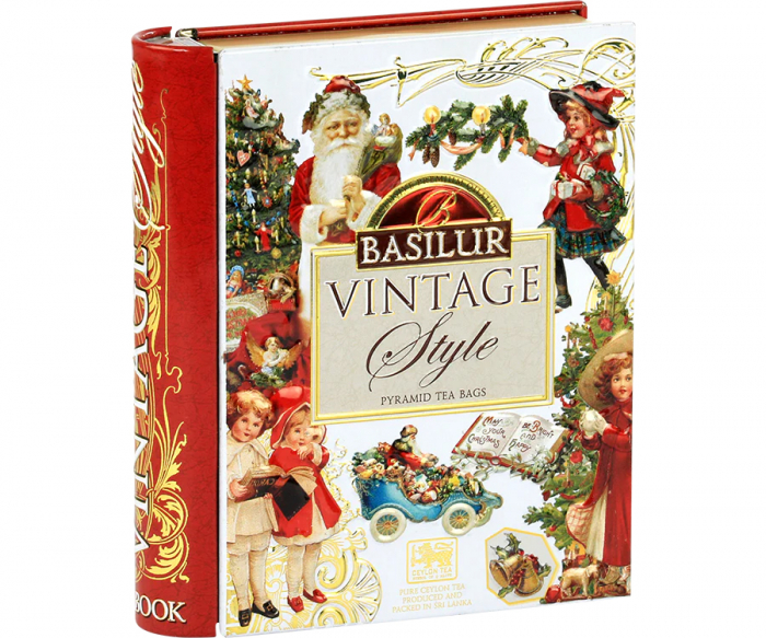 BASILUR Christmas Vintage Style Ceai Negru Ceylon cu Cirese, Capsuni si Portocale 5 Plicuri 10g [1]