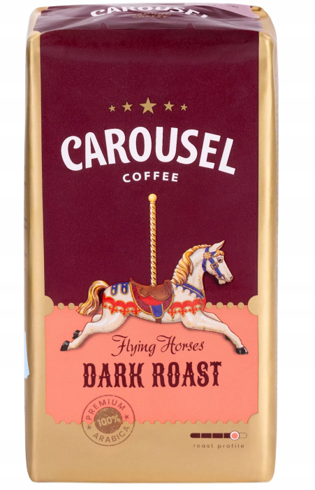 Originea și filosofia brandului Carousel Brandul Carousel este cunoscut pentru blendurile sale accesibile, dar surprinzător de bine echilibrate, create pentru consumatorii care vor o cafea corectă, aromată și constantă în fiecare pachet.  Linia Flying Horses reprezintă gama lor 100% Arabica, orientată spre:  aromă intensă, dar elegantă  aciditate redusă  gust rotund și plăcut  experiență premium la un preț accesibil [2]