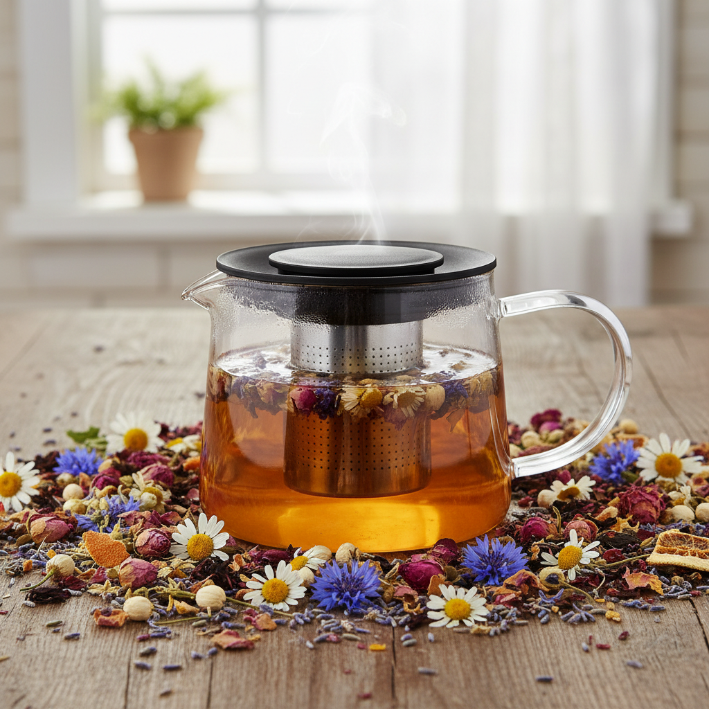 Ceainic din Sticla cu Infuzor pentru Ceai 1000ml [7]