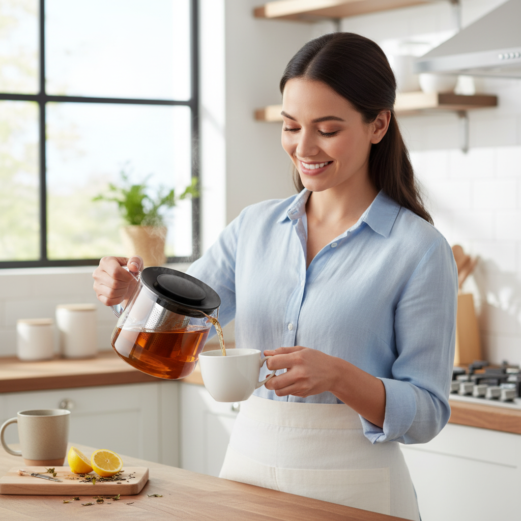 Ceainic din Sticla cu Infuzor pentru Ceai 1000ml [9]