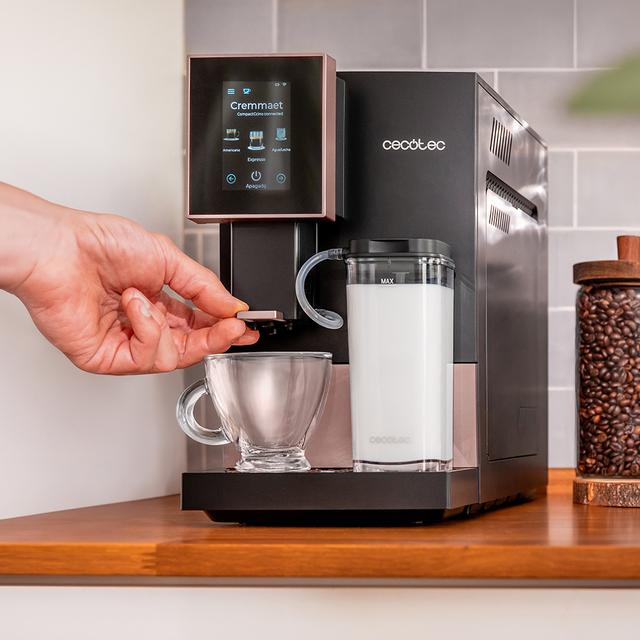 CECOTEC Cremma Compactccino Connected Black Rose Espressor Super-Automat Compact 19 bari, ecran TFT și Wi-Fi, Rezervor de lapte și Thermoblock. [5]