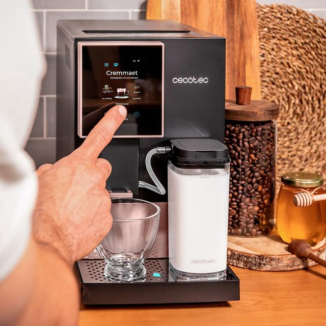 CECOTEC Cremma Compactccino Connected Black Rose Espressor Super-Automat Compact 19 bari, ecran TFT și Wi-Fi, Rezervor de lapte și Thermoblock. [4]