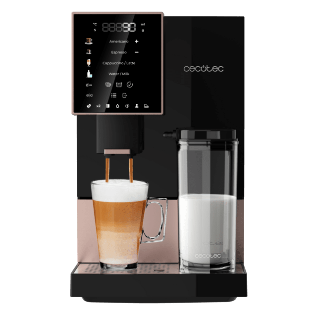 CECOTEC Cremma Compactccino Connected Black Rose Espressor Super-Automat Compact 19 bari, ecran TFT și Wi-Fi, Rezervor de lapte și Thermoblock. [2]
