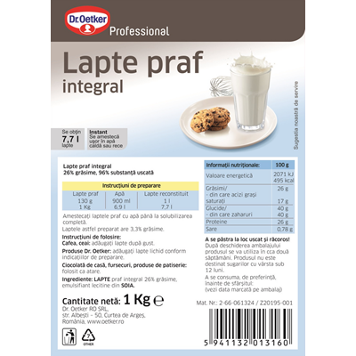 DR.OETKER Professional Lapte Praf Integral 26% 1Kg [2]