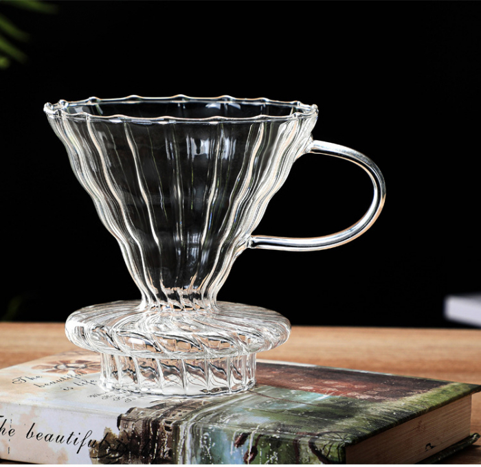 Dripper / Pour Over pentru Cafea si Ceai cu Vas din Sticlă și Filtru în Două Straturi - Capacitate 400ml [4]