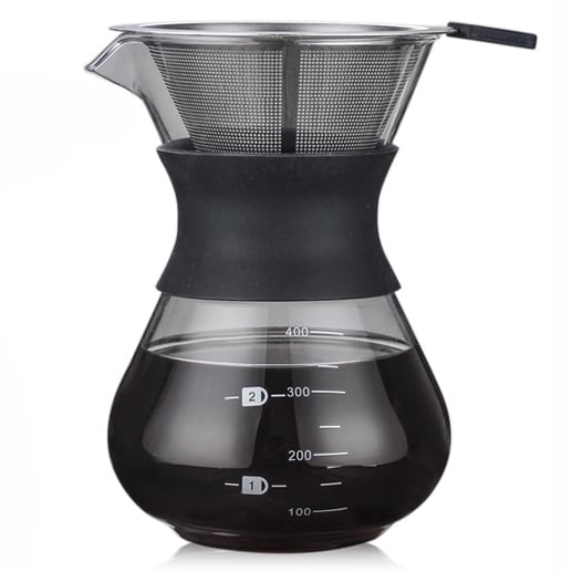 Dripper / Pour Over pentru Cafea si Ceai cu Vas din Sticlă și Filtru în Două Straturi - Capacitate 400ml [1]