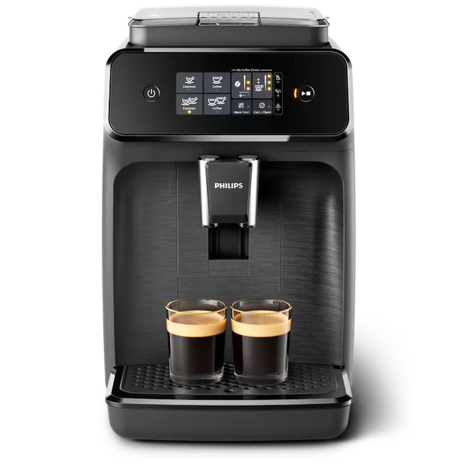 Espressor Automat PHILIPS EP1220/00 Seria 1200, 1500W, 15 bar, Sistem clasic de spumare, 2 bauturi, Afisaj tactil, 12 setari macinare, Rasnita ceramica, Negru [2]