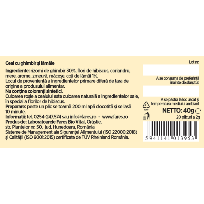 FARES Ceai cu Fructe de Padure 50% 20x2g [2]