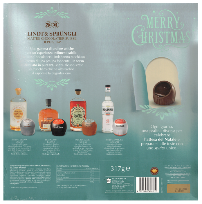 LINDT Le Acoliche Calendar Advent cu Praline cu Alcool 317g [3]