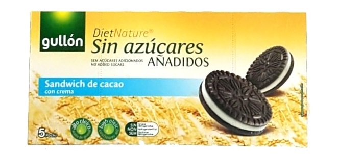GULLON Sandwich Biscuiti fara Zahar cu Cacao si Crema de Lapte 210g [2]