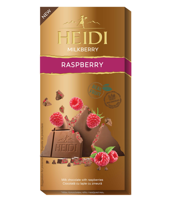 HEIDI Milk & Raspberry Ciocolata cu Lapte si Zmeura 80g [1]