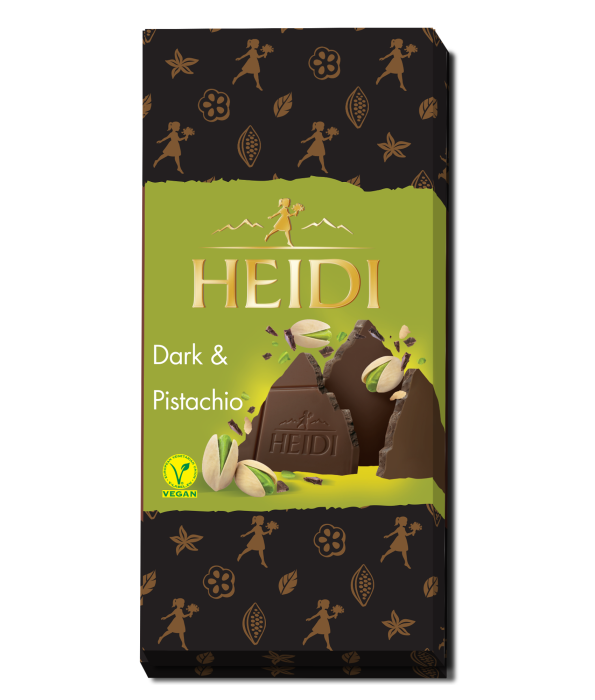 HEIDI Dark & Pistachio Ciocolata Neagra cu Fistic 80g [1]
