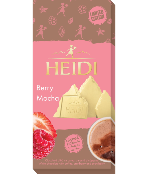 HEIDI White Berry Mocha Ciocolata Alba cu Capsune, Zmeura si Cafea 80g [1]