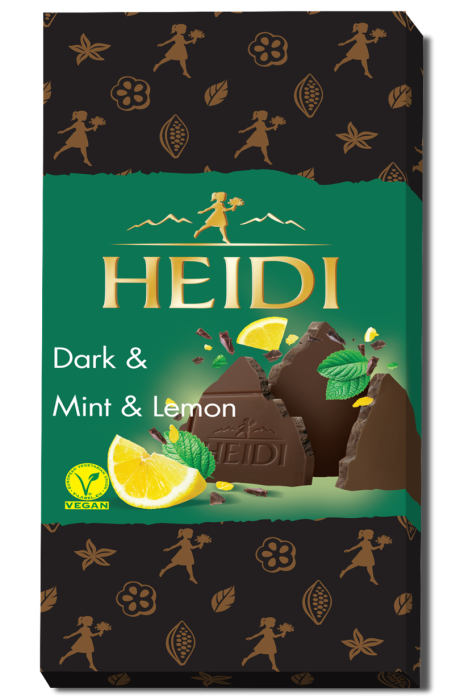 HEIDI Dark Mint & Lemon Ciocolata Neagra cu Menta si Lamaie 80g [1]