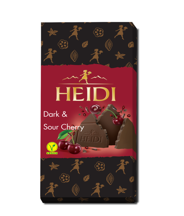 HEIDI Dark Sour Cherry Ciocolata Neagra cu Visine 80g [1]