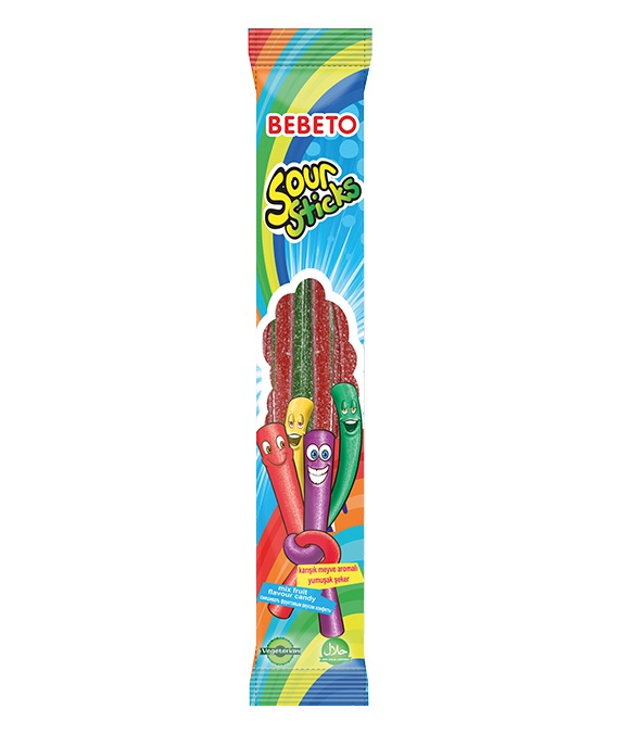 Jeleuri Sour Sticks Mix de Arome BEBETO 24x30g [2]