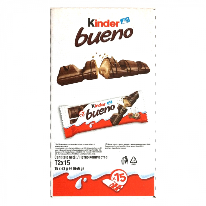 KINDER Bueno Napolitane cu Ciocolata T2x15x43g [2]