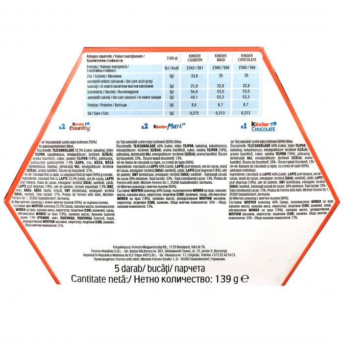 KINDER Pachet cu Dulciuri pentru Craciun + Coronita Ren 139g [4]