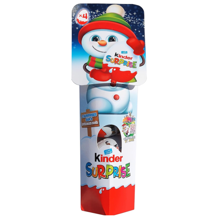 KINDER Suprise Pachet de Craciun cu 4 Oua de Ciocolata cu Surpize 80g [1]