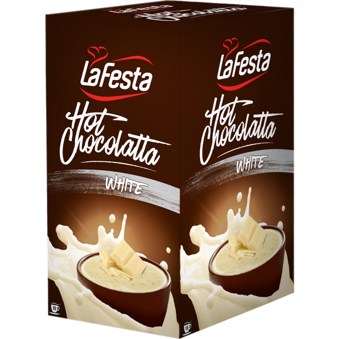 LA FESTA White Ciocolata Calda cu Gust de Ciocolata Alba Plic 10x25g [2]